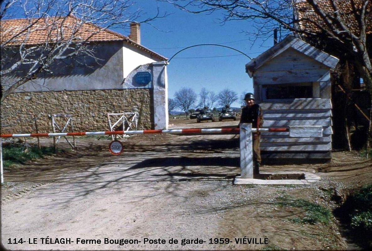 114- Le Telagh- Ferme Bougeon poste de garde- 1959- Vieville.jpg